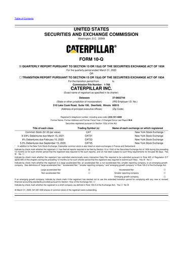Vorschaubild Caterpillar 10-Q Quartalsbericht  