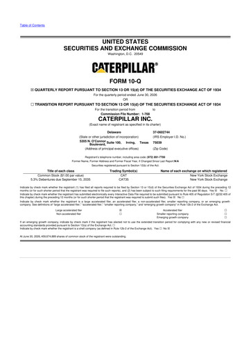 Thumbnail Caterpillar 10-Q Quarterly Report FY2026 