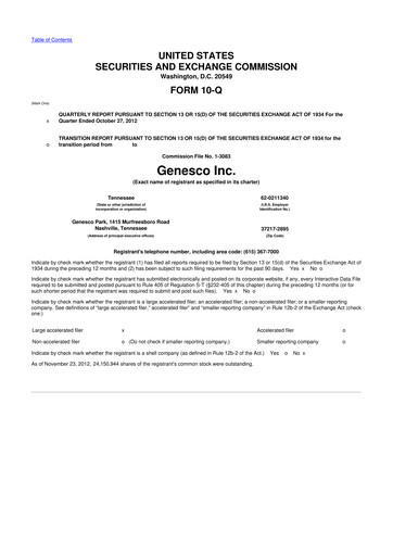 Thumbnail Genesco
 10-Q Quarterly Report FY2013 