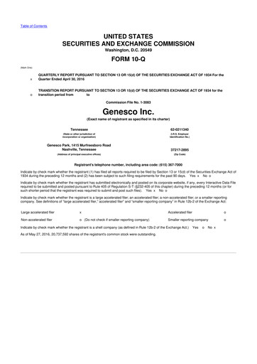 Thumbnail Genesco
 10-Q Quarterly Report FY2017 