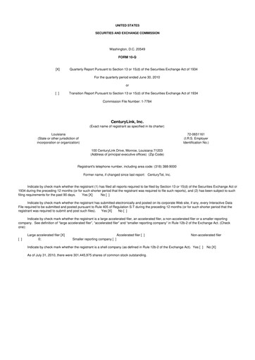 Vorschaubild Lumen Technologies 10-Q Quartalsbericht 2010 