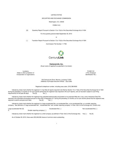 Vorschaubild Lumen Technologies 10-Q Quartalsbericht  