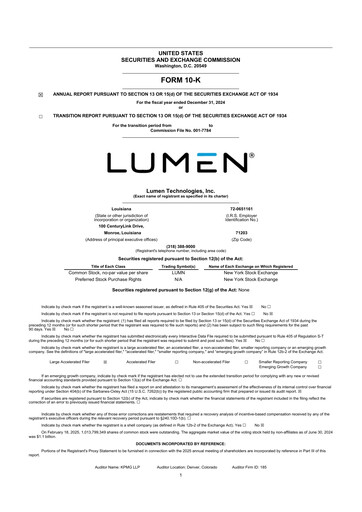 Thumbnail Lumen Technologies 10-K Annual Report 2024
