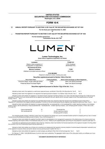 Vorschaubild Lumen Technologies 10-K Jahresbericht 2025