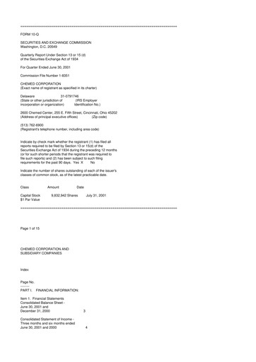 Thumbnail Chemed 10-Q Quarterly Report FY 