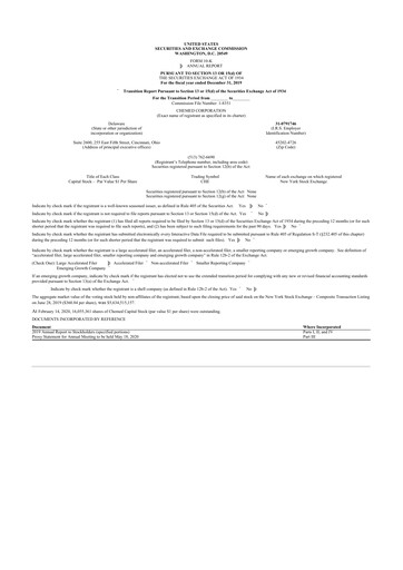Miniature Chemed 10-K Rapport annuel 2019