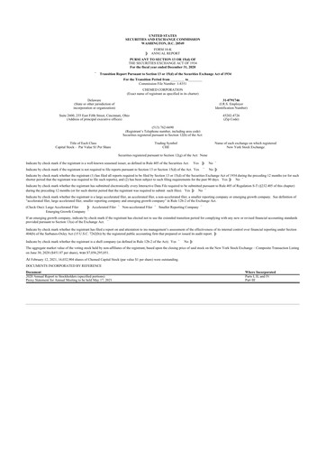 Miniature Chemed 10-K Rapport annuel 2020