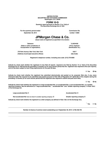 Vorschaubild JPMorgan Chase 10-Q Quartalsbericht 2014 
