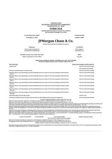 Thumbnail JPMorgan Chase 10-K Annual Report 2016