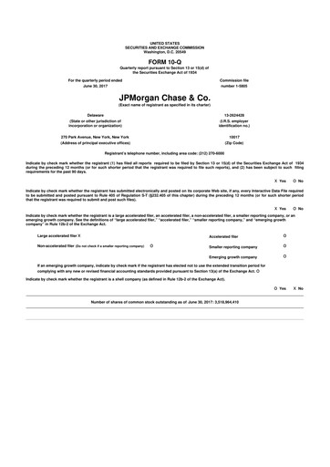 Vorschaubild JPMorgan Chase 10-Q Quartalsbericht 2017 