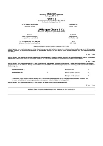Vorschaubild JPMorgan Chase 10-Q Quartalsbericht 2018 