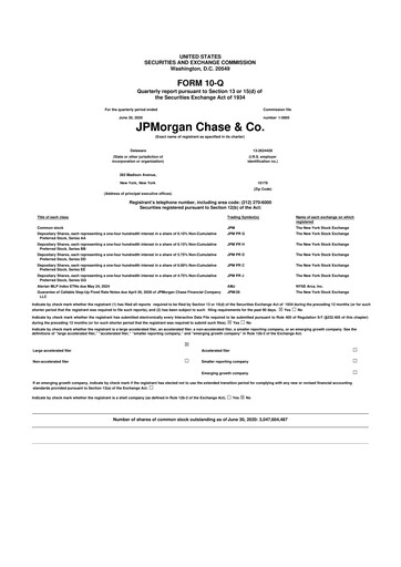Vorschaubild JPMorgan Chase 10-Q Quartalsbericht 2020 