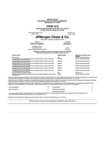Vorschaubild JPMorgan Chase 10-Q Quartalsbericht 2021 