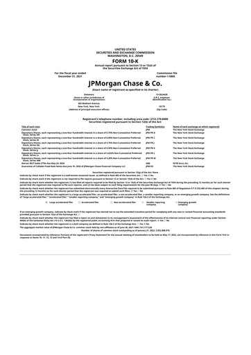 Thumbnail JPMorgan Chase 10-K Annual Report 2021