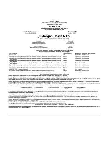 Thumbnail JPMorgan Chase 10-K Annual Report 2023