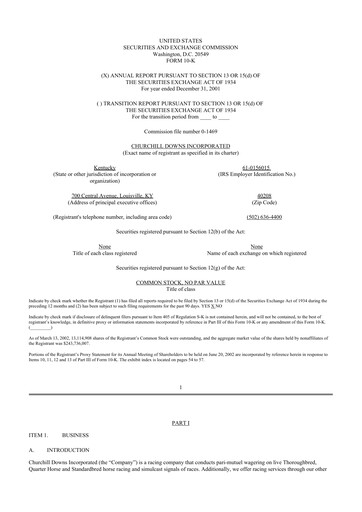 Thumbnail Churchill Downs 10-K Annual Report 
