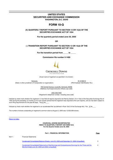Thumbnail Churchill Downs 10-Q Quarterly Report FY 