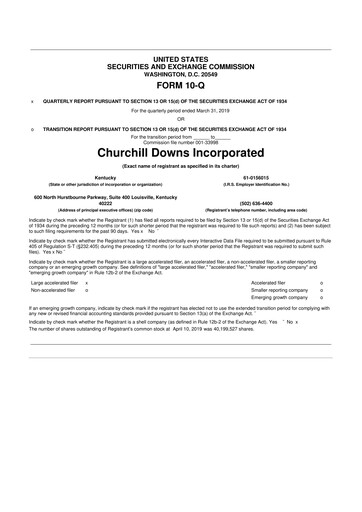 Thumbnail Churchill Downs 10-Q Quarterly Report FY 