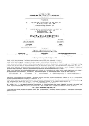 Thumbnail CNA Financial 10-K Annual Report 2020