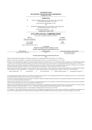 Thumbnail CNA Financial 10-K Annual Report 2023