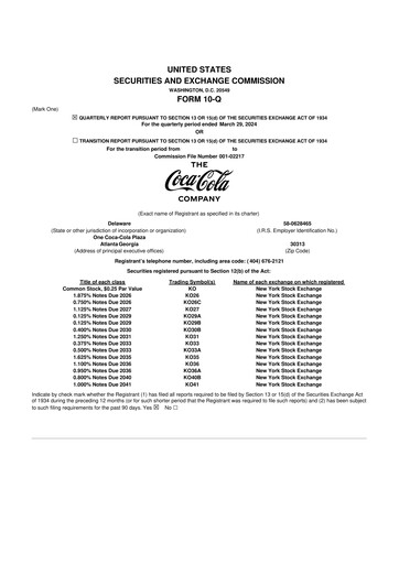 Thumbnail Coca-Cola 10-Q Quarterly Report FY2024 