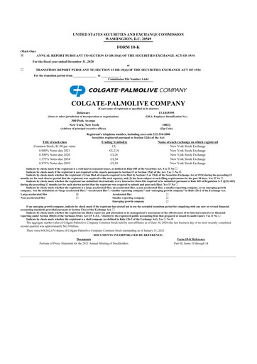 Thumbnail Colgate-Palmolive 10-K Annual Report 2020
