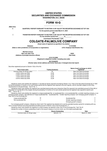 Thumbnail Colgate-Palmolive 10-Q Quarterly Report FY2024 
