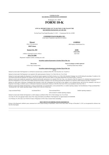 Thumbnail Commerce Bancshares
 10-K Annual Report 2013