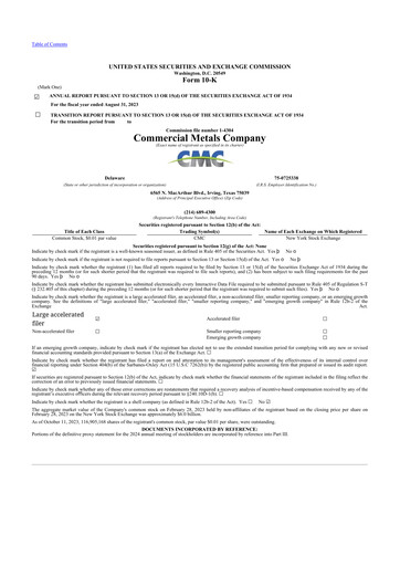 Thumbnail Commercial Metals Company 10-K Annual Report 2023