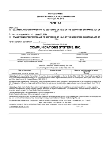 Miniature SUNation Energy Inc. 10-Q Rapport trimestriel 2021 