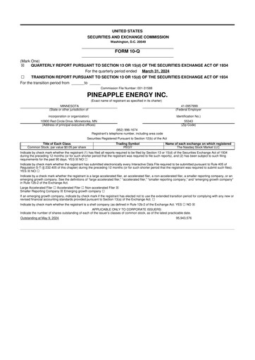 Miniature SUNation Energy Inc. 10-Q Rapport trimestriel 2024 