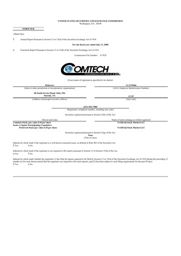 Thumbnail Comtech Telecommunications 10-K Annual Report 