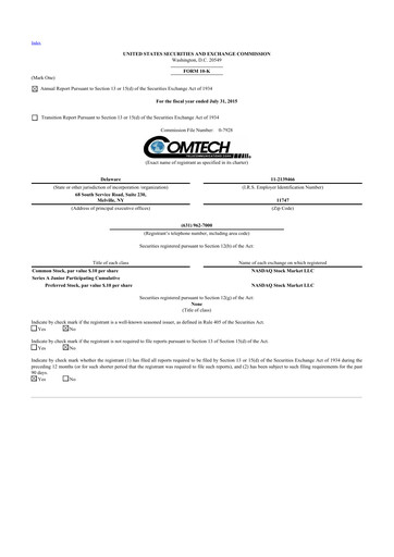 Thumbnail Comtech Telecommunications 10-K Annual Report 2015