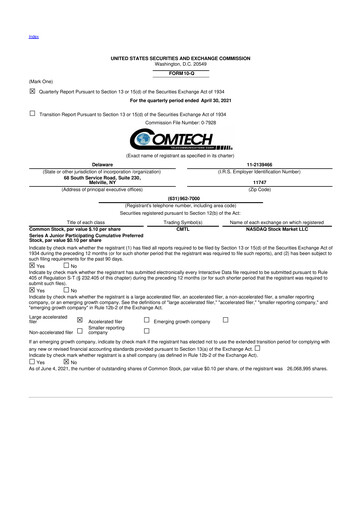 Vorschaubild Comtech Telecommunications 10-Q Quartalsbericht 2021 