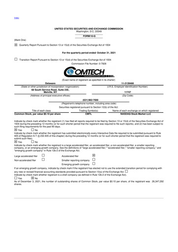 Vorschaubild Comtech Telecommunications 10-Q Quartalsbericht 2022 