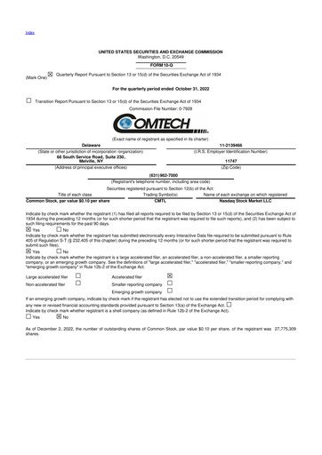 Vorschaubild Comtech Telecommunications 10-Q Quartalsbericht 2023 