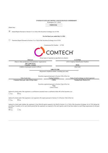 Thumbnail Comtech Telecommunications 10-K Annual Report 2024