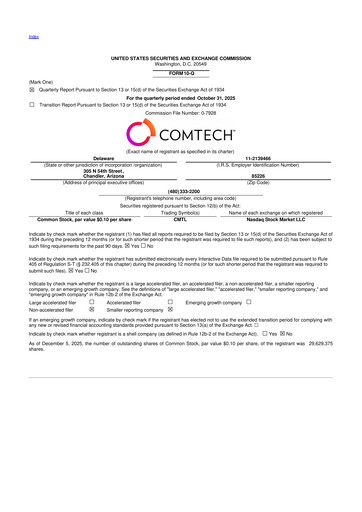 Vorschaubild Comtech Telecommunications 10-Q Quartalsbericht 2026 