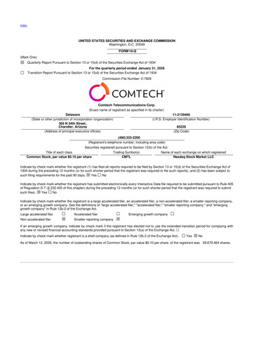 Vorschaubild Comtech Telecommunications 10-Q Quartalsbericht 2026 