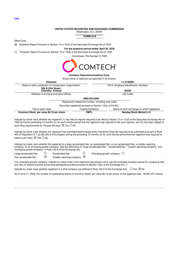 Thumbnail Comtech Telecommunications 10-Q Quarterly Report FY2026 