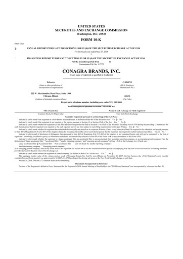 Thumbnail Conagra Brands
 10-K Annual Report 2018