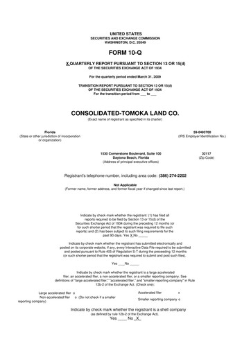 Thumbnail CTO Realty Growth 10-Q Quarterly Report FY 