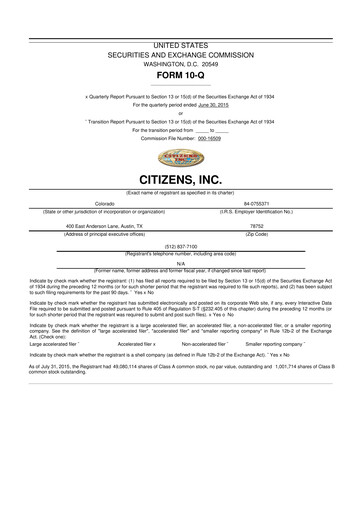 Thumbnail Citizens Inc 10-Q Quarterly Report FY 