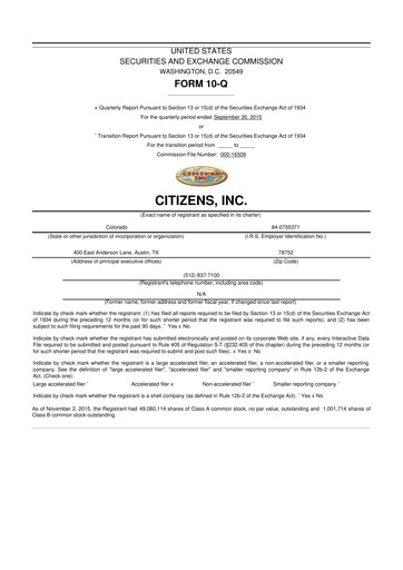 Thumbnail Citizens Inc 10-Q Quarterly Report FY 