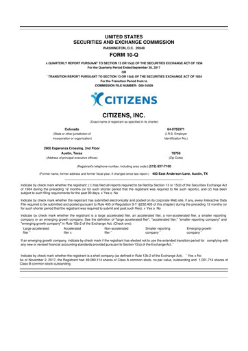 Thumbnail Citizens Inc 10-Q Quarterly Report FY 