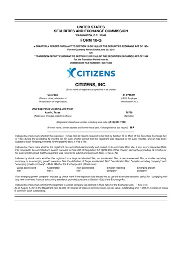 Thumbnail Citizens Inc 10-Q Quarterly Report FY 