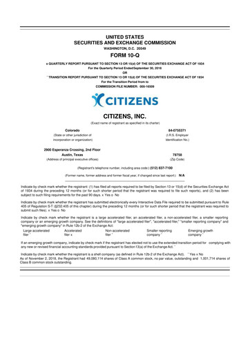 Thumbnail Citizens Inc 10-Q Quarterly Report FY 