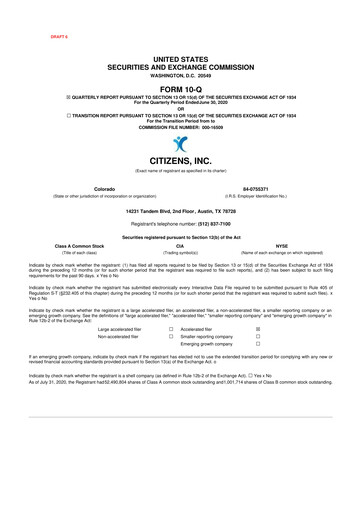 Thumbnail Citizens Inc 10-Q Quarterly Report FY 