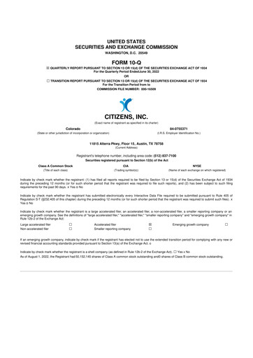 Thumbnail Citizens Inc 10-Q Quarterly Report FY 