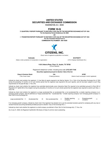 Thumbnail Citizens Inc 10-Q Quarterly Report FY2026 